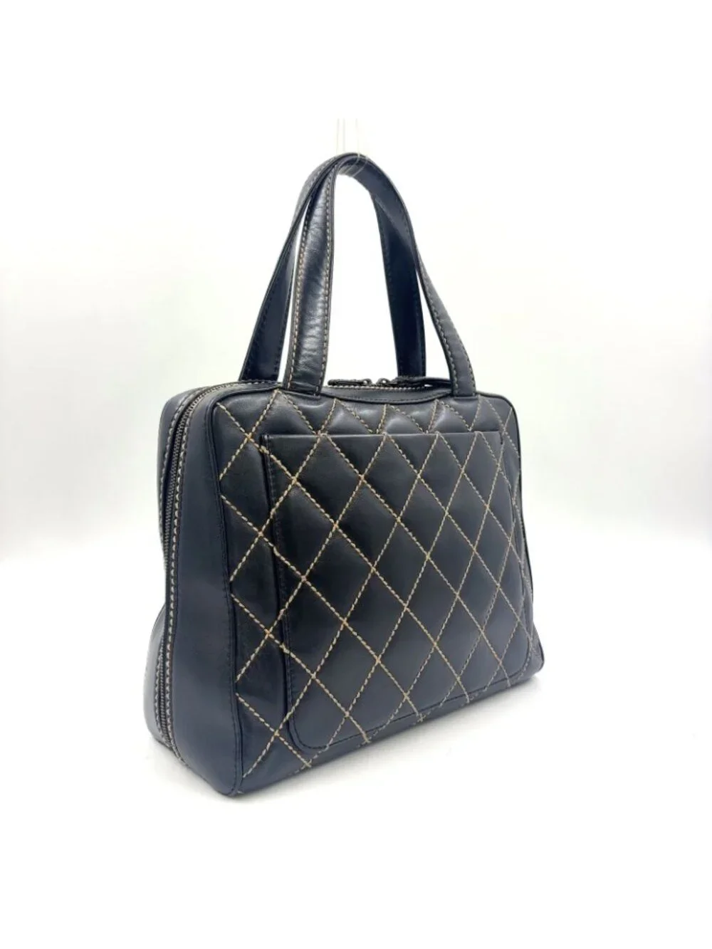 Chanel Wild Stitch Calfskin Black Handbag Gold